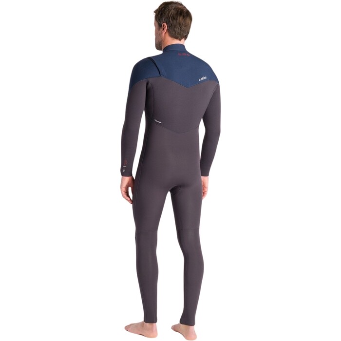 2024 C-Skins Mens NuWave ReWired 5/4mm Chest Zip Wetsuit C-NRW54MCZ - Meteor / Meteor x / Bluestone x